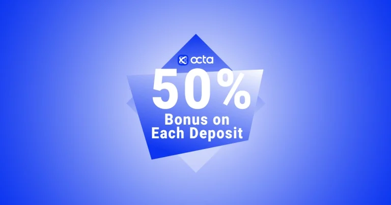 Each Deposit 50% Forex Trading Credit Bonus at Octa 5 Each Deposit 50% Forex Trading Credit Bonus at Octa